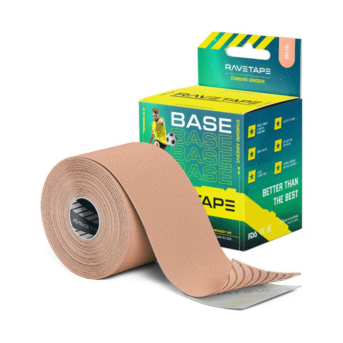 Кинезиотейп Ravetape Base RVTB-BGE-55 5см x 5м телесный.