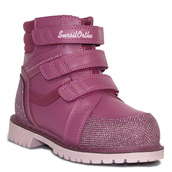 Ботинки ортопедические Сурсил-Орто с мехом для девочек A45-140 розовые