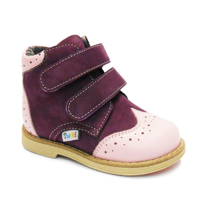 Ботинки ортопедические Твики утепленные для девочек TW-318 фиолетово-розовые.