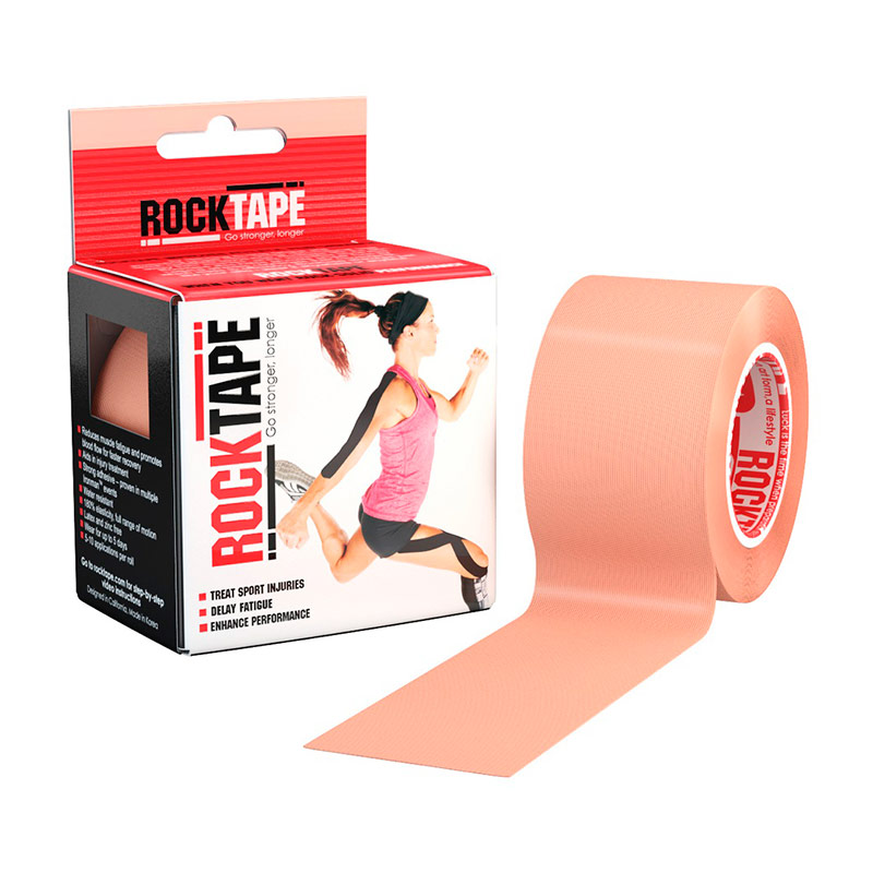 Кинезио тейп Rocktape 5см х 5м телесный.