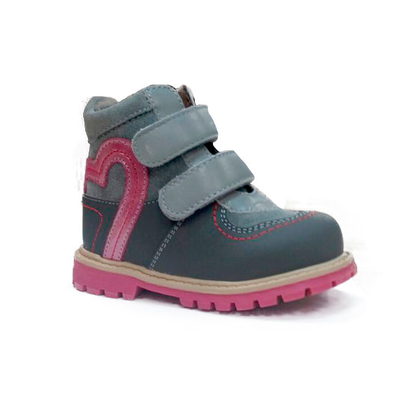 Ботинки ортопедические Твики утепленные для девочек TW-322 серый-розовый