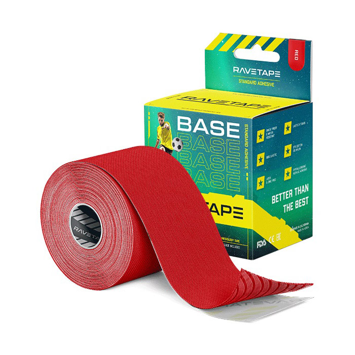 Кинезиотейп Ravetape Base RVTB-RED-55 5см x 5м красный.