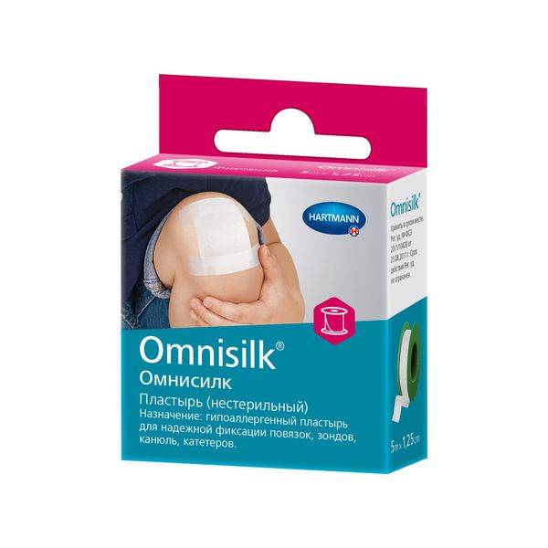 Пластырь Omnisilk фиксирующий на шелковой основе 1,25см х 5м