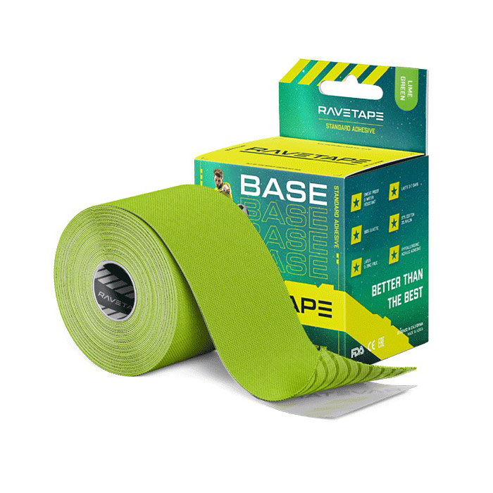 Кинезиотейп Ravetape Base RVTB-LME-55 5см x 5м лайм.