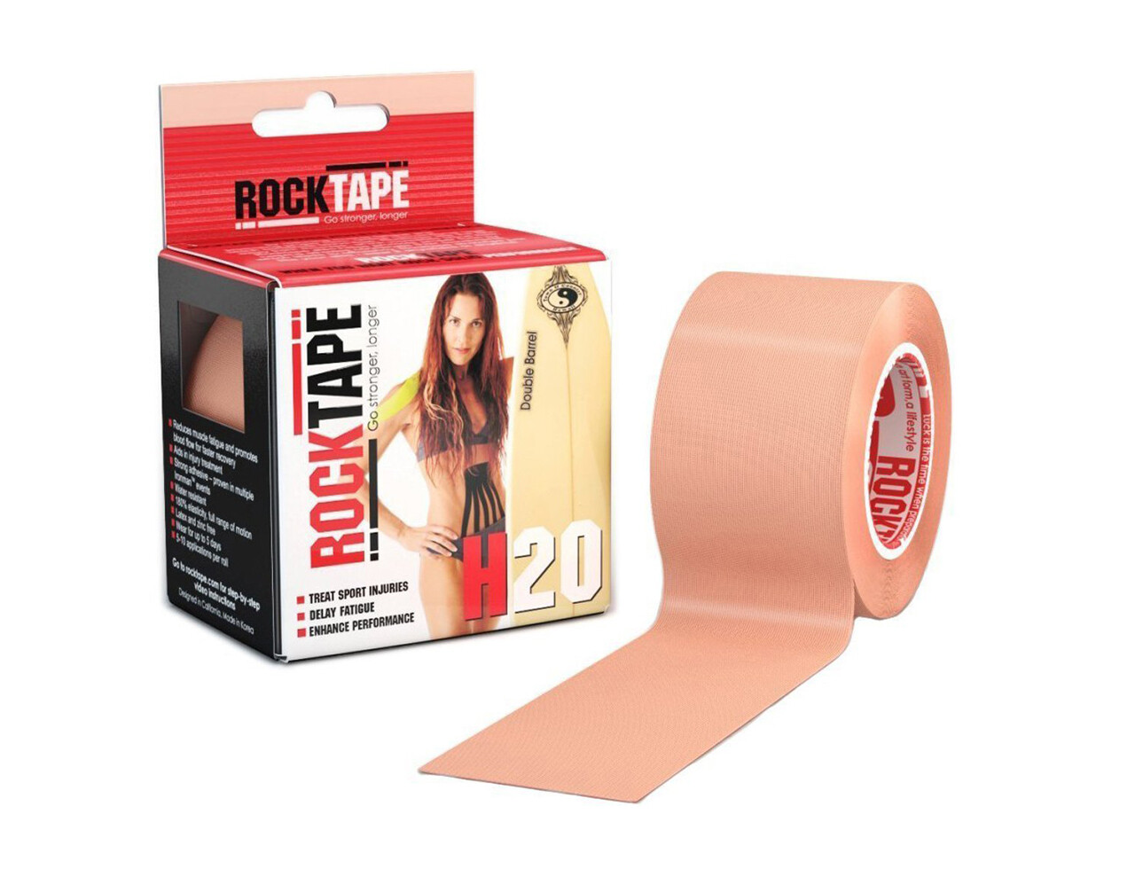 Кинезио тейп Rocktape H2O 5см х 5м телесный.