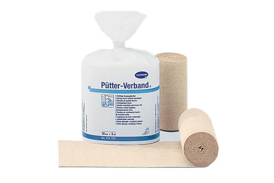 Бинт Putter-Verband среднерастяжимый 10 cм х 5 м, 2 шт..