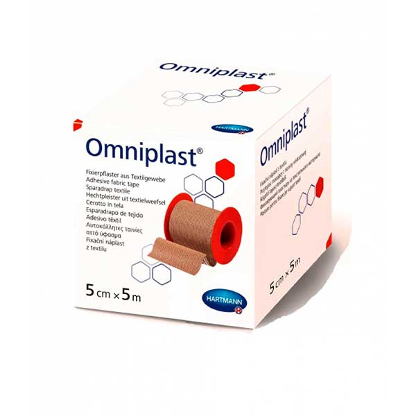 Пластырь Omniplast фиксирующий из текстильной ткани 5см х 5м.