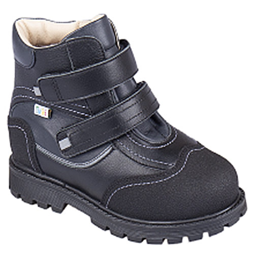 Ботинки ортопедические Твики с мехом для мальчиков TW-543-17 черный/серый.