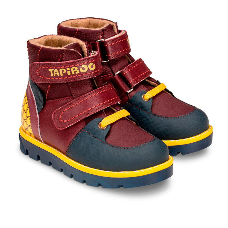 Ботинки Тапибу утепленные для девочек FT-23003.16-OL06O.03 кварц/бордовые