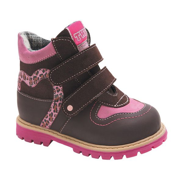 Ботинки ортопедические Твики утепленные для девочек TW-322 коричнево-розовые.