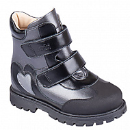 Ботинки ортопедические Твики с мехом для девочек TW-549-9 серый металлик.